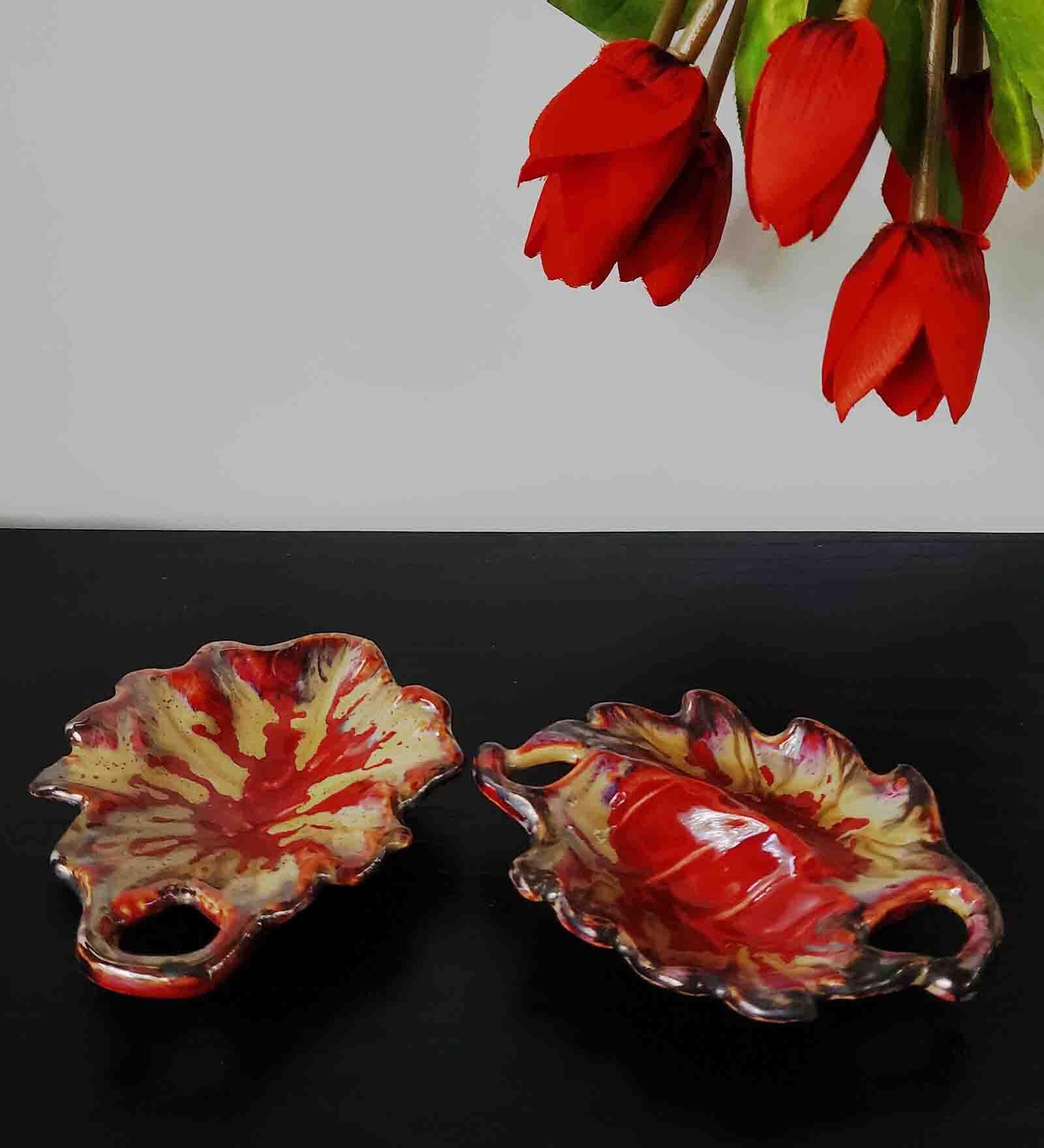 Hibiscus Multicolor Stoneware (Set Of 2) Serving Dip Bowls