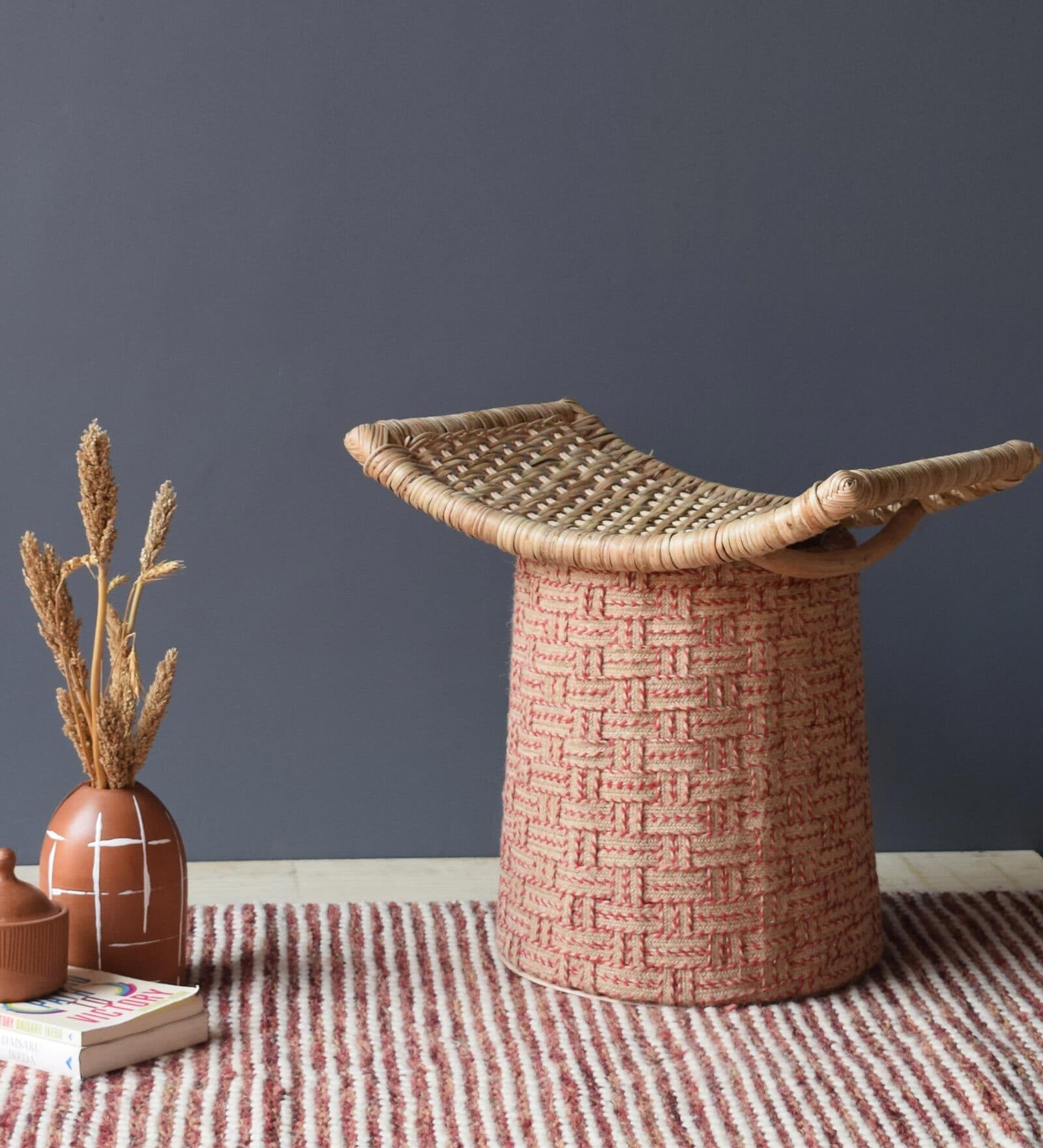 Hibiscus Seating Stool in Crimson Red Colour Hibiscus Seating Stool in Crimson Red Colour