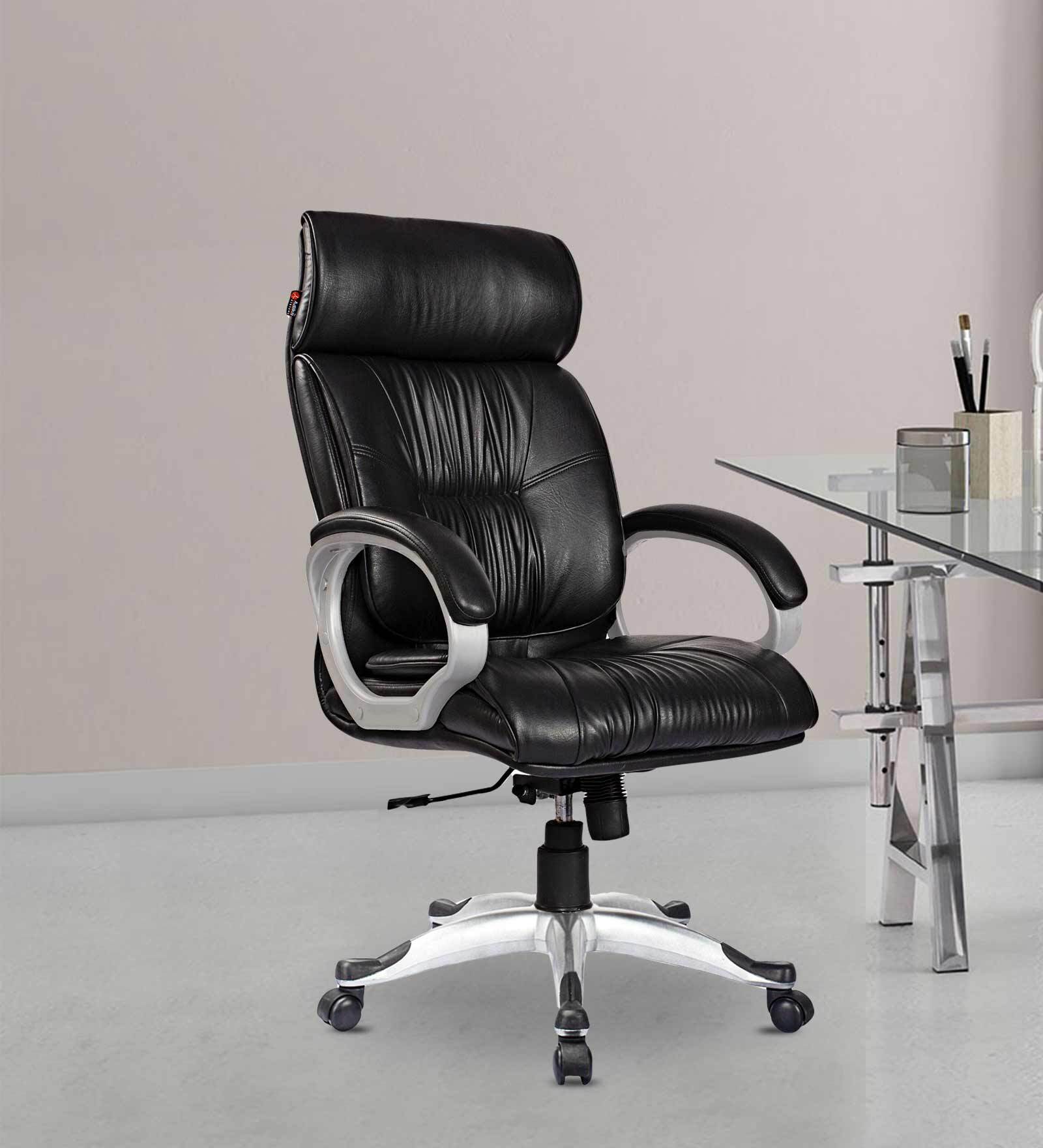 Leatherette High Back Executive Chairs In Black Colour