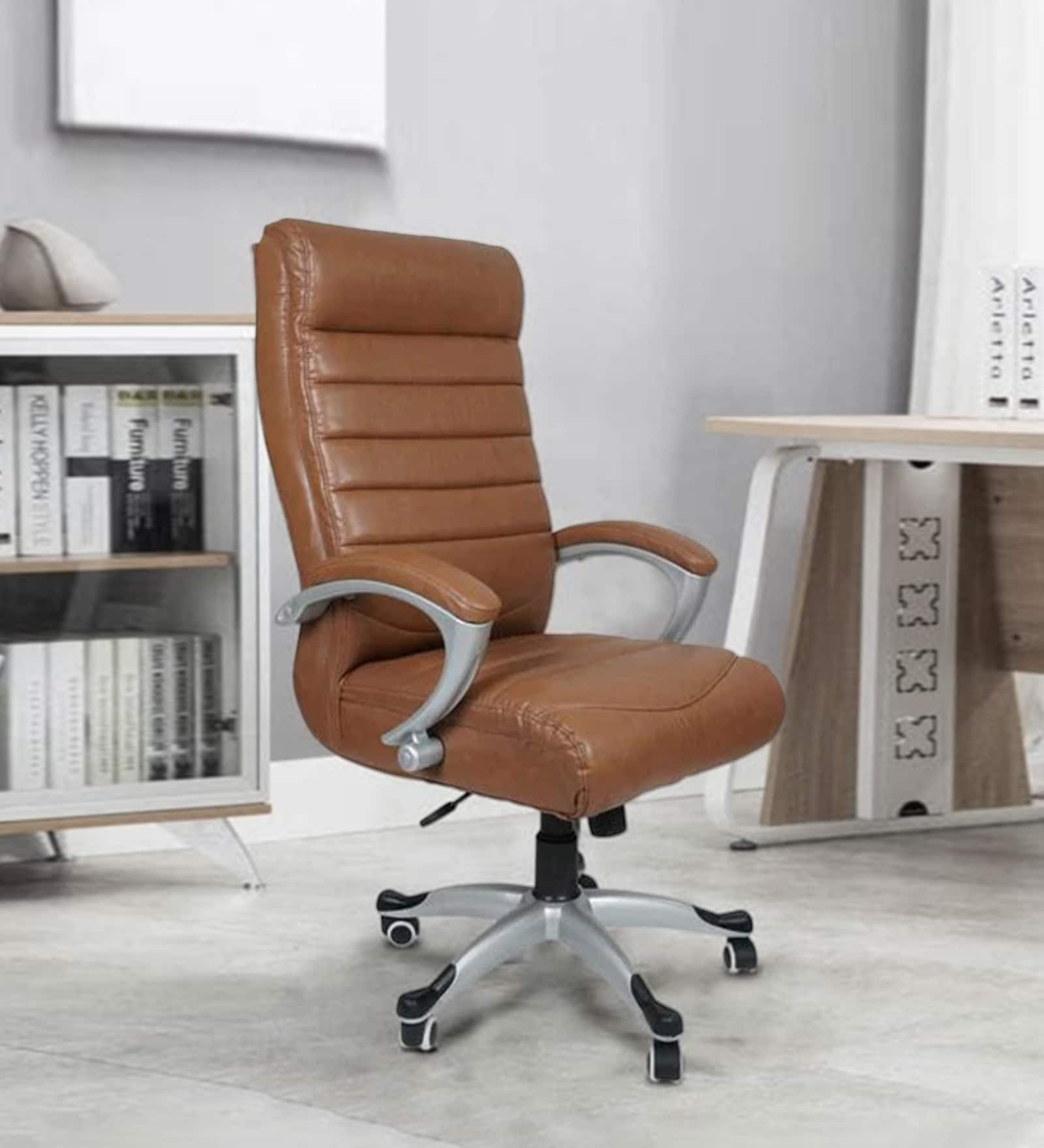 Buy Aztec High Back Executive Chair in Tan Colour By Sms Furniture