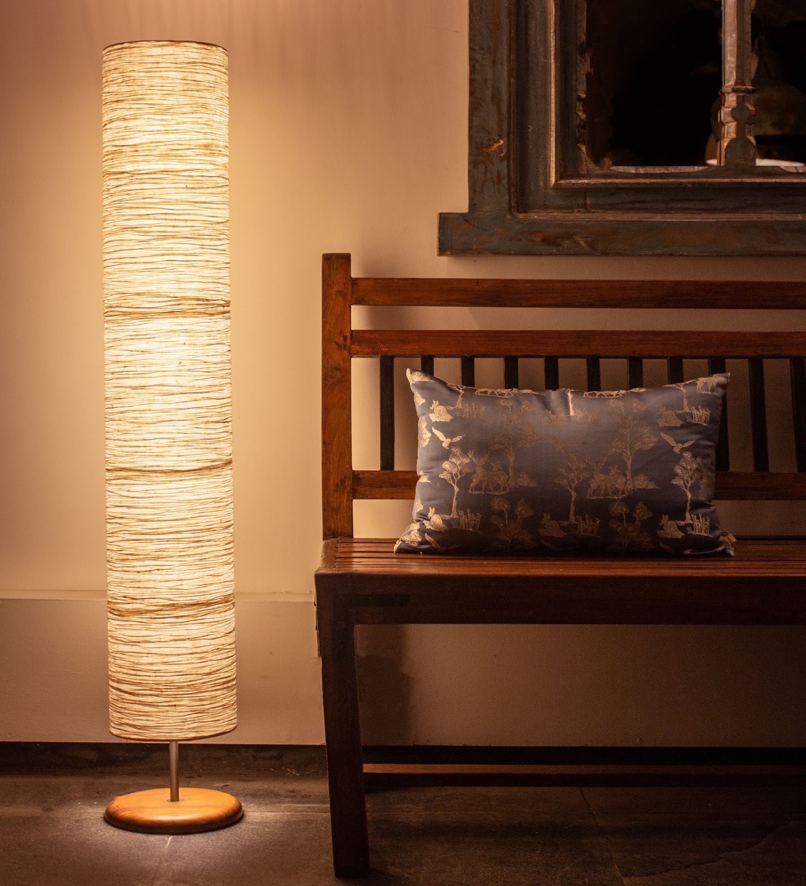 High Rise Floor Lamp  Banana Paper Large