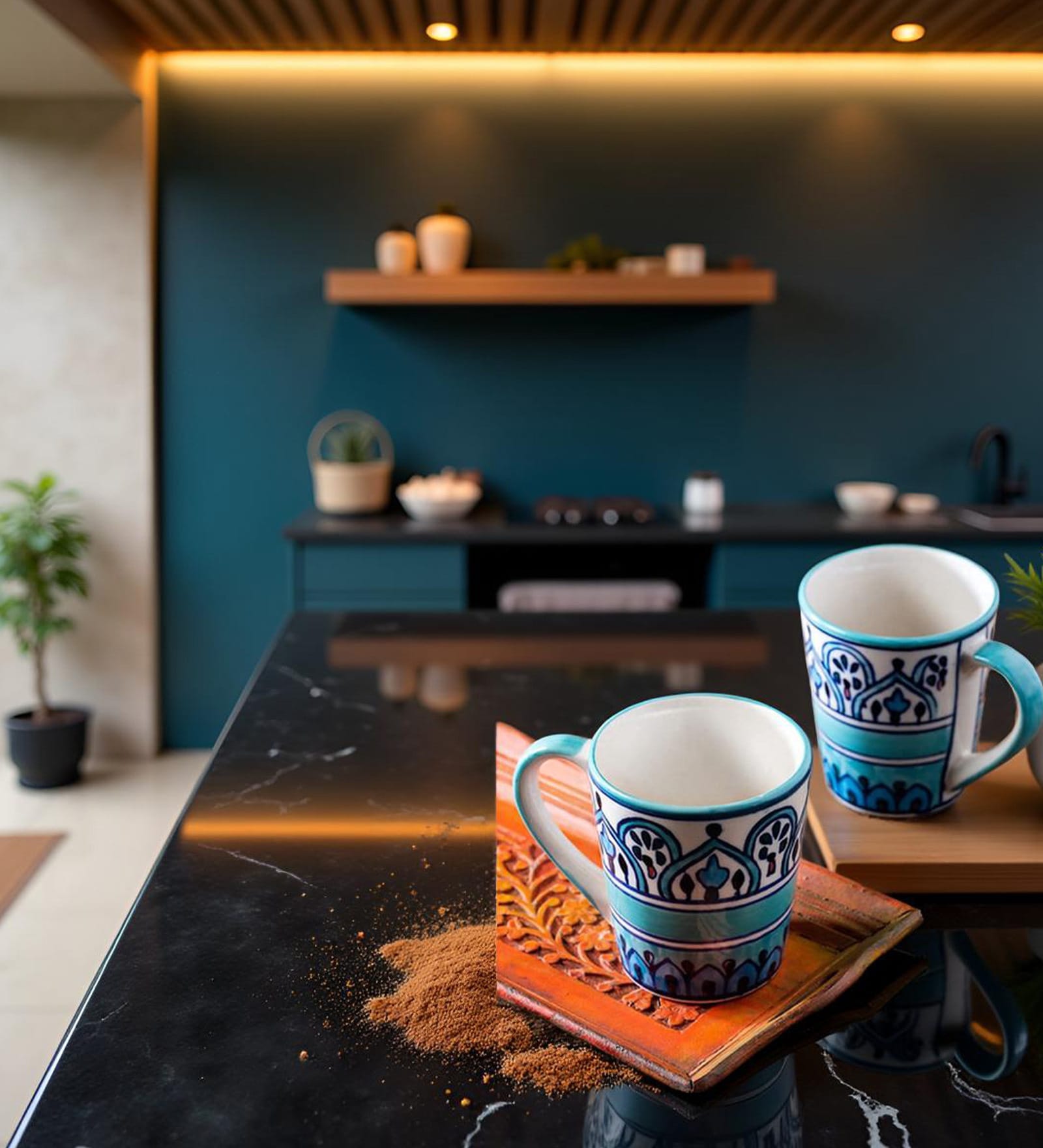 Himalayan Mist Coffee Mug Set of 2 (350 ML Each) Microwave Safe Coffee Mugs