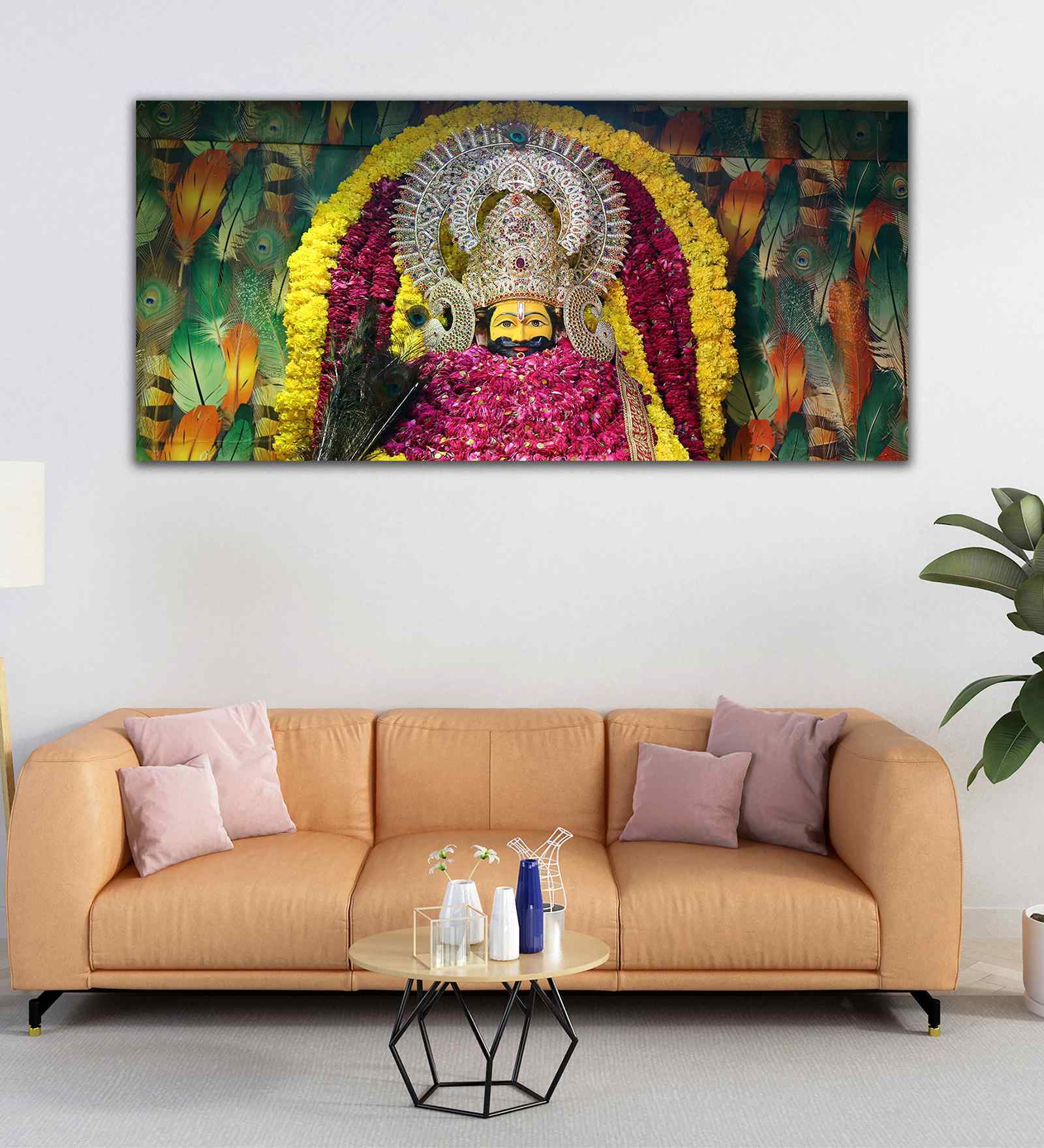 Hindu God Khatu Shyam Baba Premium Canvas Wall Painting