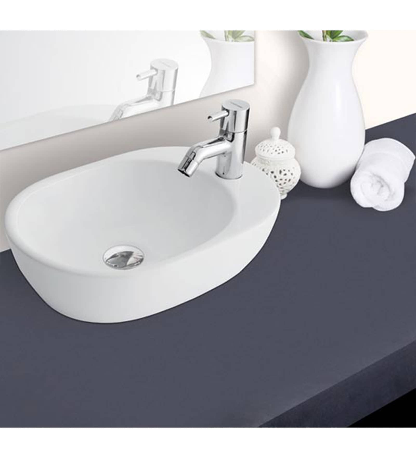 Buy Hindware Barca Ceramic Table Top Wash Basin (Model No: 91067 ...