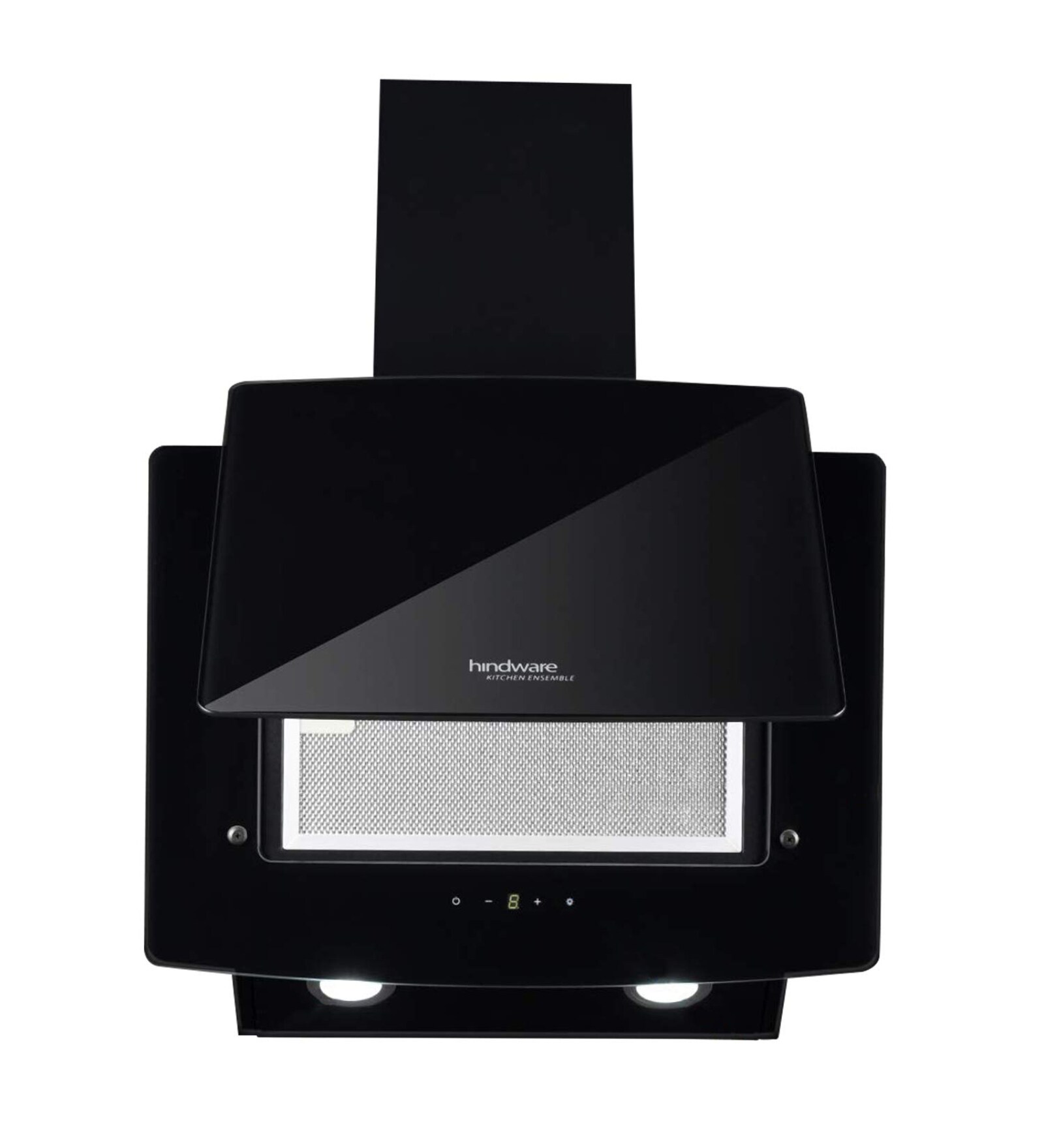 Hindware Kyra 60cm 1000 m3/hr Low Noise Angular Designer Kitchen Chimney With Cassette Filter(Black)