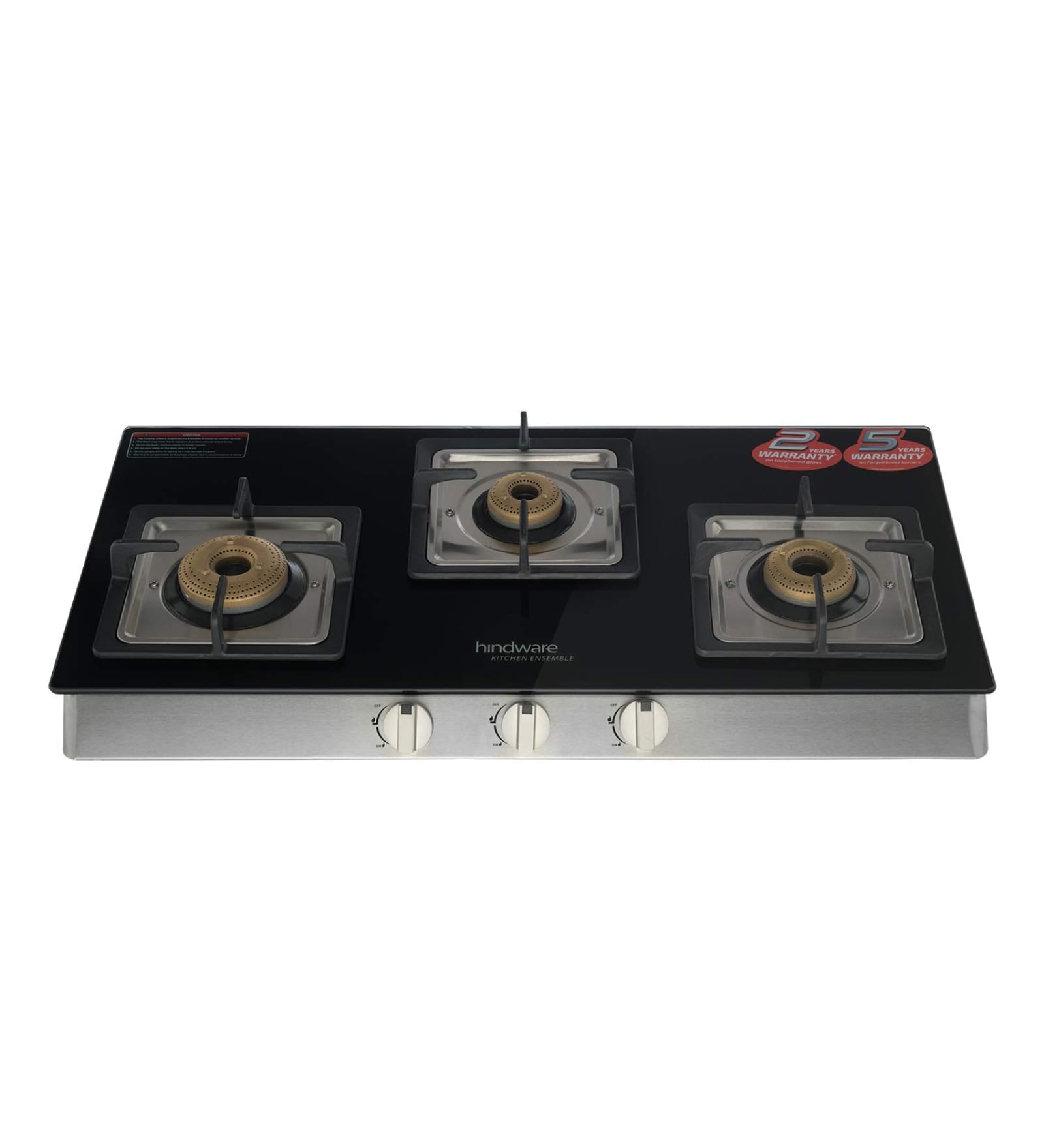 Buy Hindware Lorenzo 3B 3 Brass One Stainless Steel Open Burner Gas Stove (Black at 30