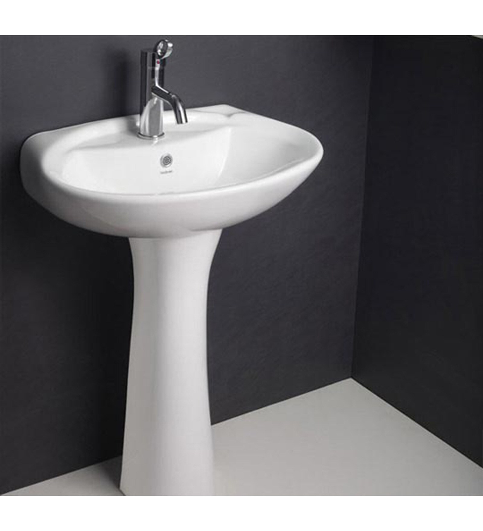 Hindware Michelangelo White Ceramic Full Pedestal Wash Basin 10040