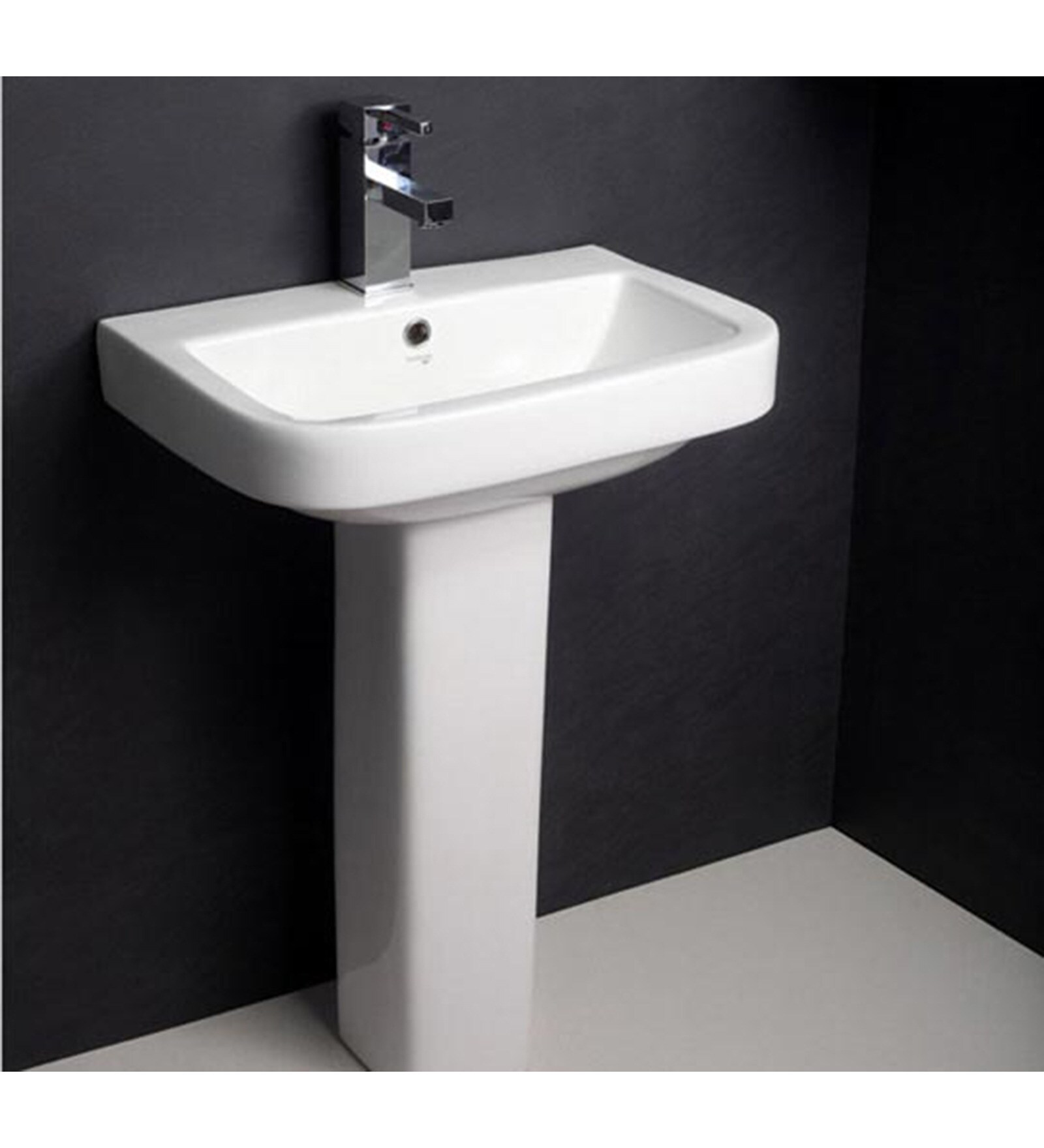 Hindware Mini Neo White Ceramic Full Pedestal Wash Basin 10099