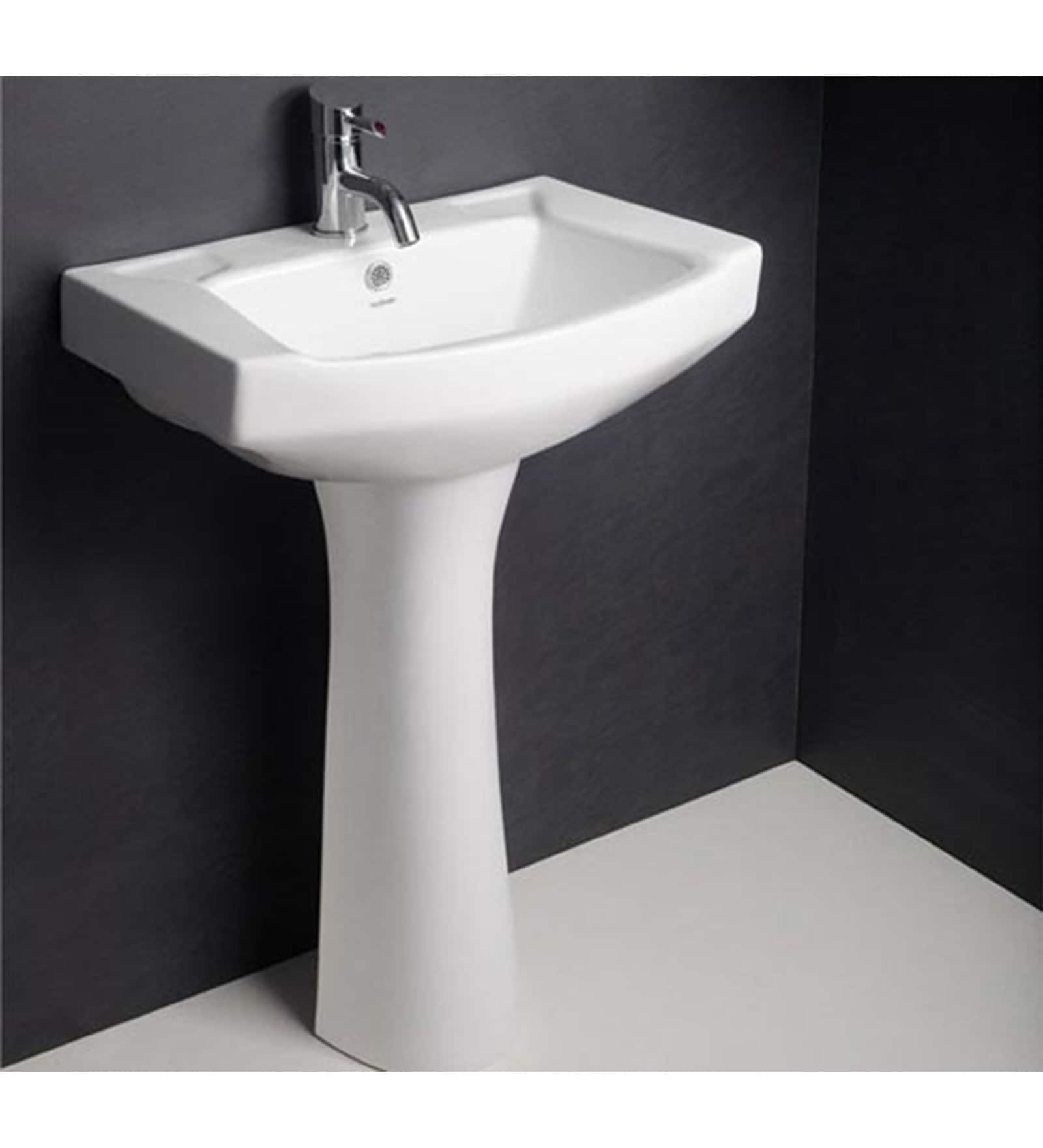 Hindware Viking White Ceramic Full Pedestal Wash Basin 10008