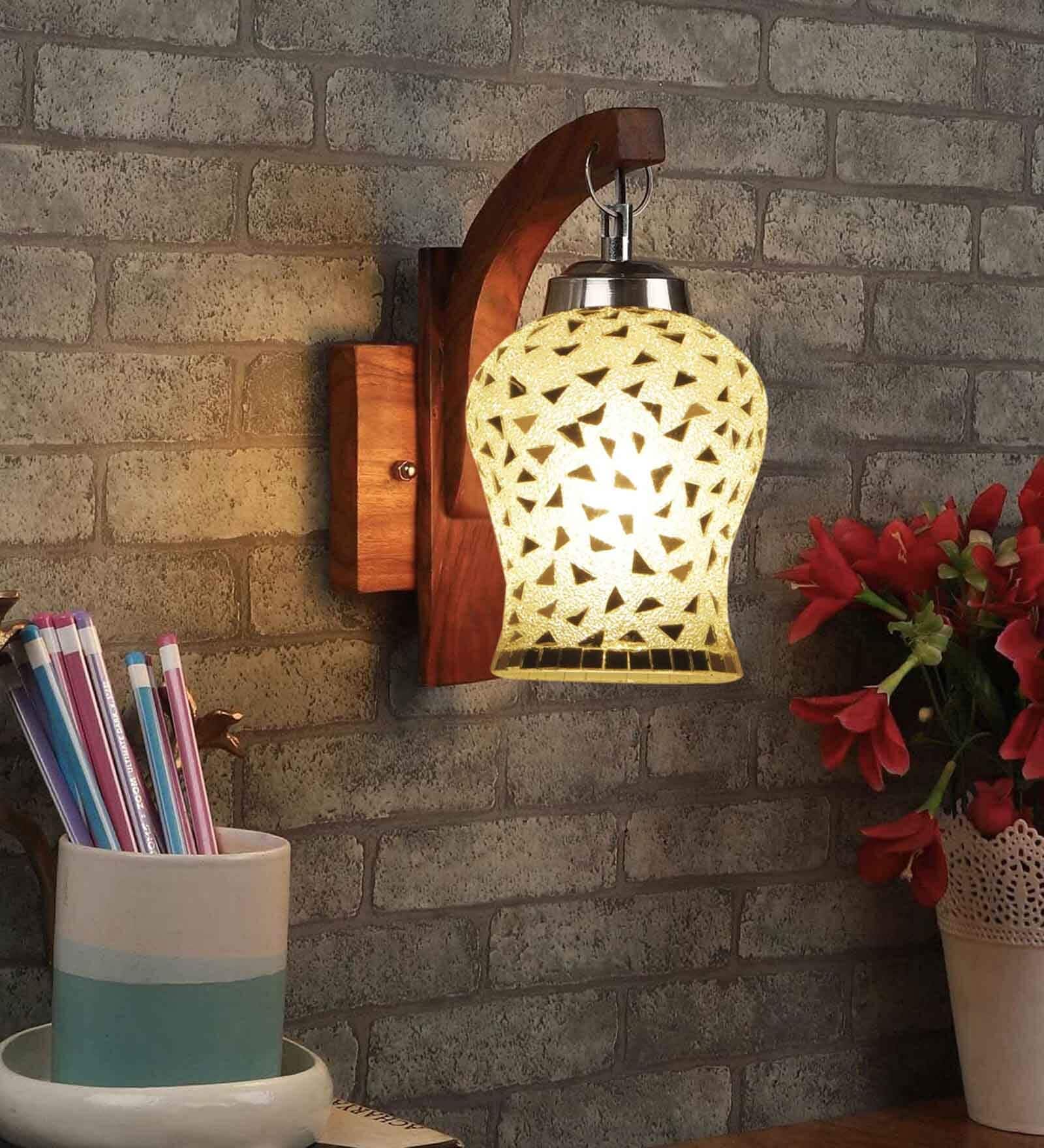 Hisao Multicolour Wood Wall Scones