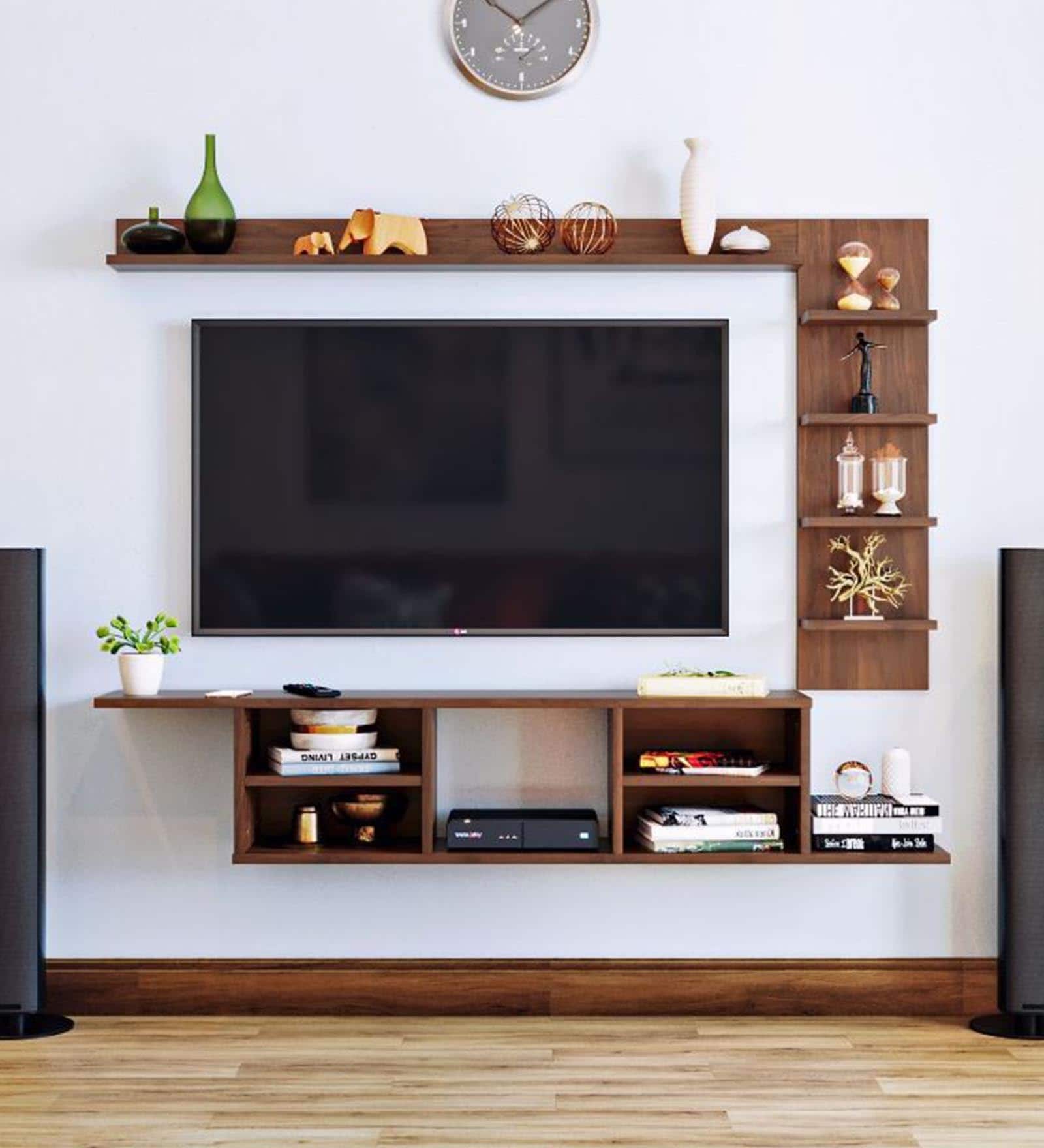 Hitch TV Unit In Columbian Walnut Finish