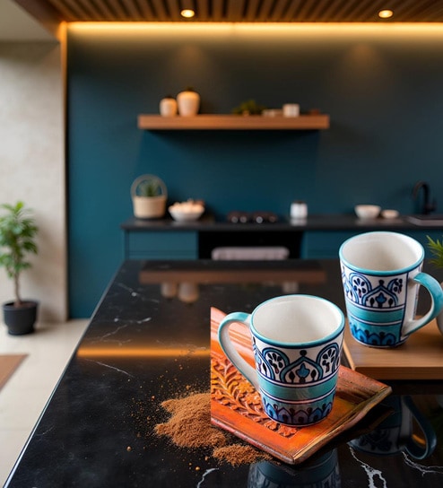 Himalayan Mist Coffee Mug Set of 2 (350 ML Each) Microwave Safe Coffee Mugs