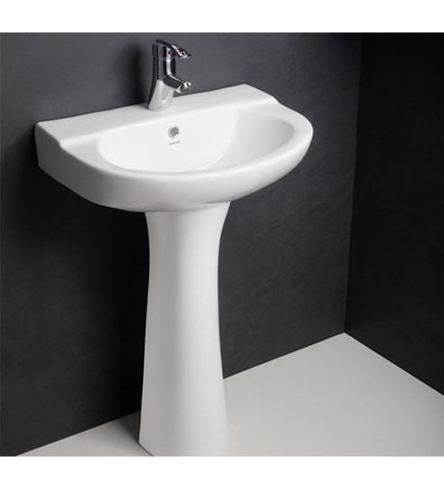 Buy Hindware Mario White Ceramic Full Pedestal Wash Basin 10087 Online ...