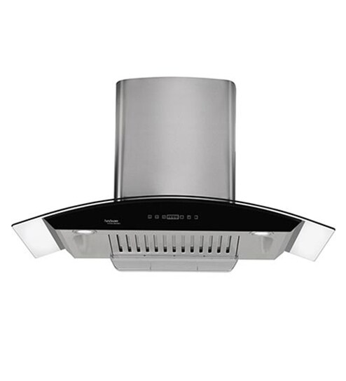Hindware Nevio Silver 90 cm 1200 m3/h Auto Clean Touch Hood Chimney with LED Lamps