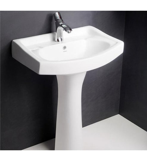 Buy Hindware Standard White Ceramic Full Pedestal Wash Basin 10001 ...