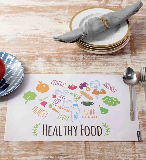 Buy Hitech Enterprises Healthy Food Multicolor Paper Table Mats