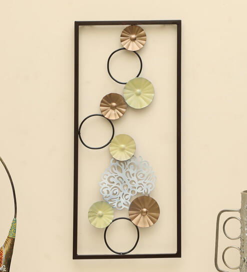 Hiten Rectangular Abstract Circle Wall Hanging