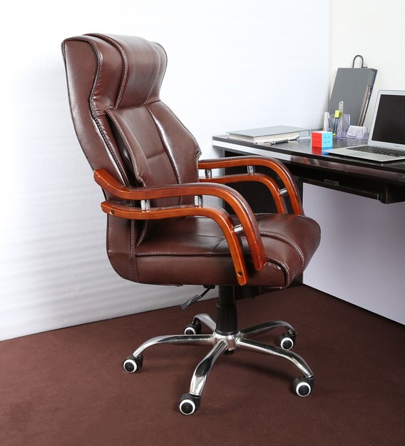 Buy High Back Executive Chair In Brown Colour By Luxury Decoded Online Executive Chairs Chairs Furniture Pepperfry Product