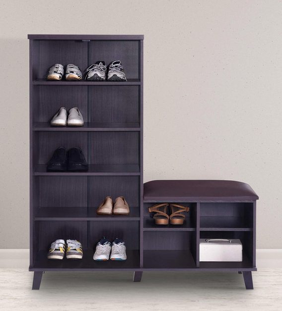 Buy Hikaro Shoe Rack In Walnut Finish By Mintwud Online Shoe Rack With Seating Shoe Racks Furniture Pepperfry Product