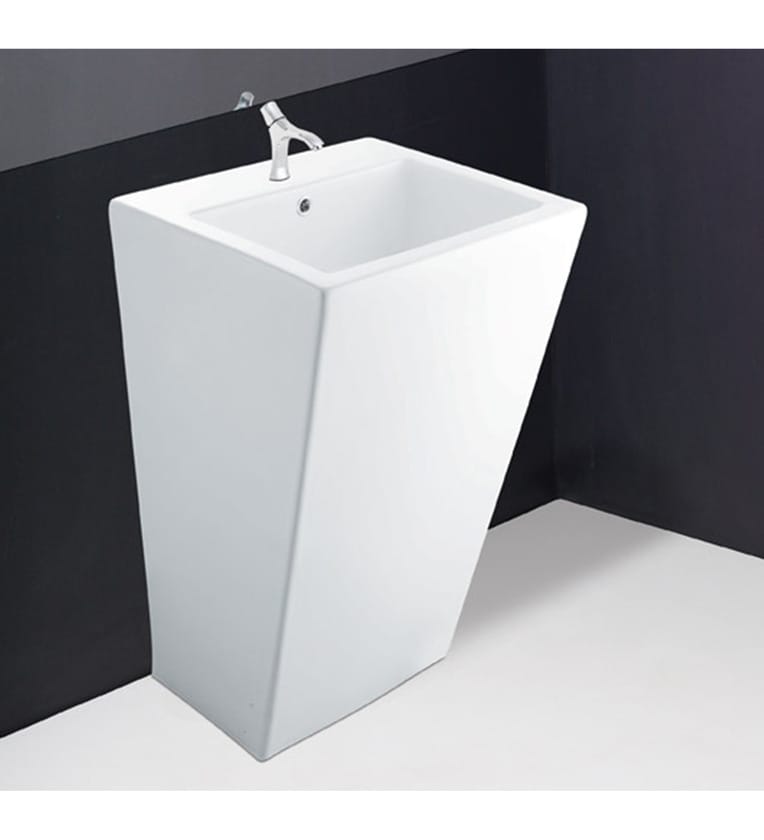 Buy Hindware Grande White Ceramic Integrated Pedestal Wash Basin 91091