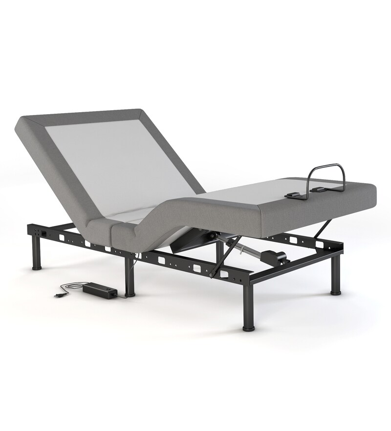 Buy HiTech Fabric Folding Bed in White & Grey Colour with Wireless Remote Control by Doctor
