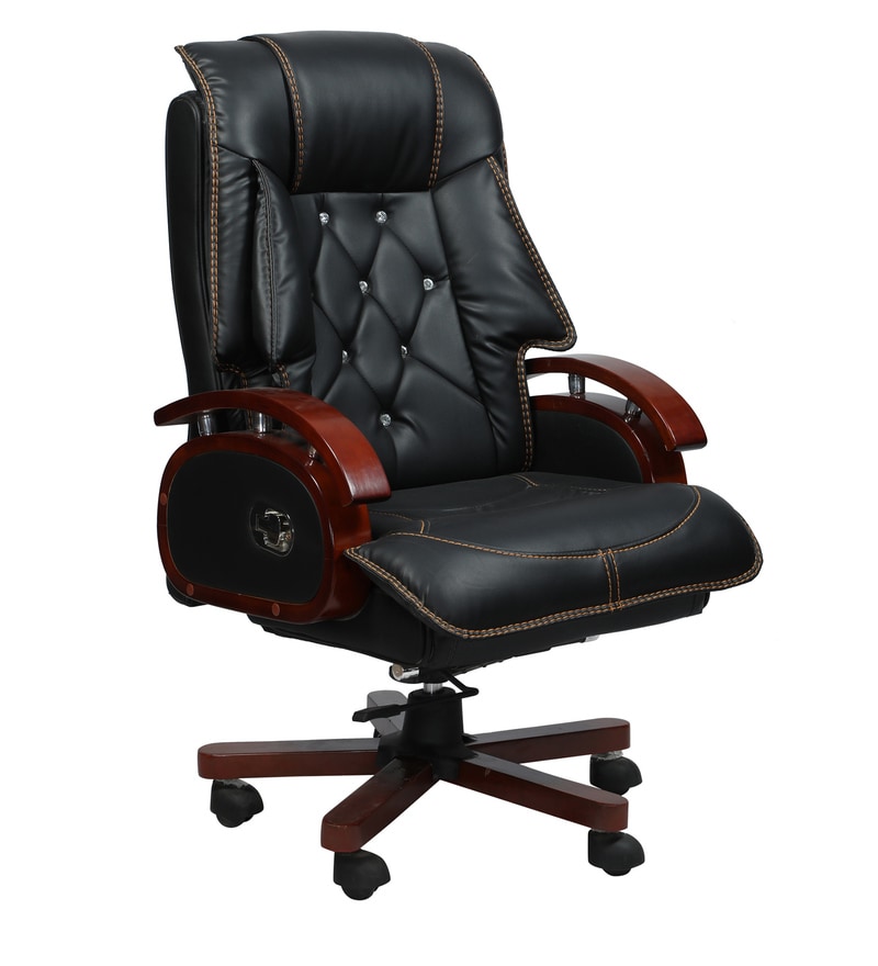 Buy Tramp Executive Chair with inbuilt Recliner Mechanism in Black ...