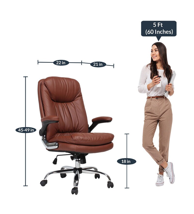 herp executive chair in brown colour