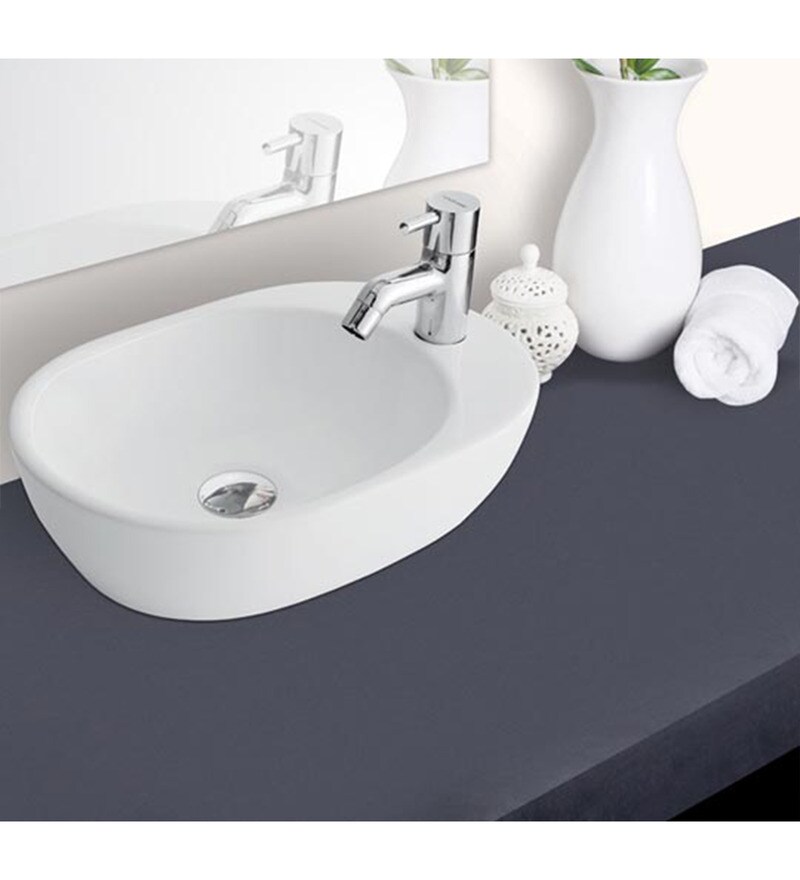 Buy Hindware Barca Ceramic Table Top Wash Basin (Model No 91067