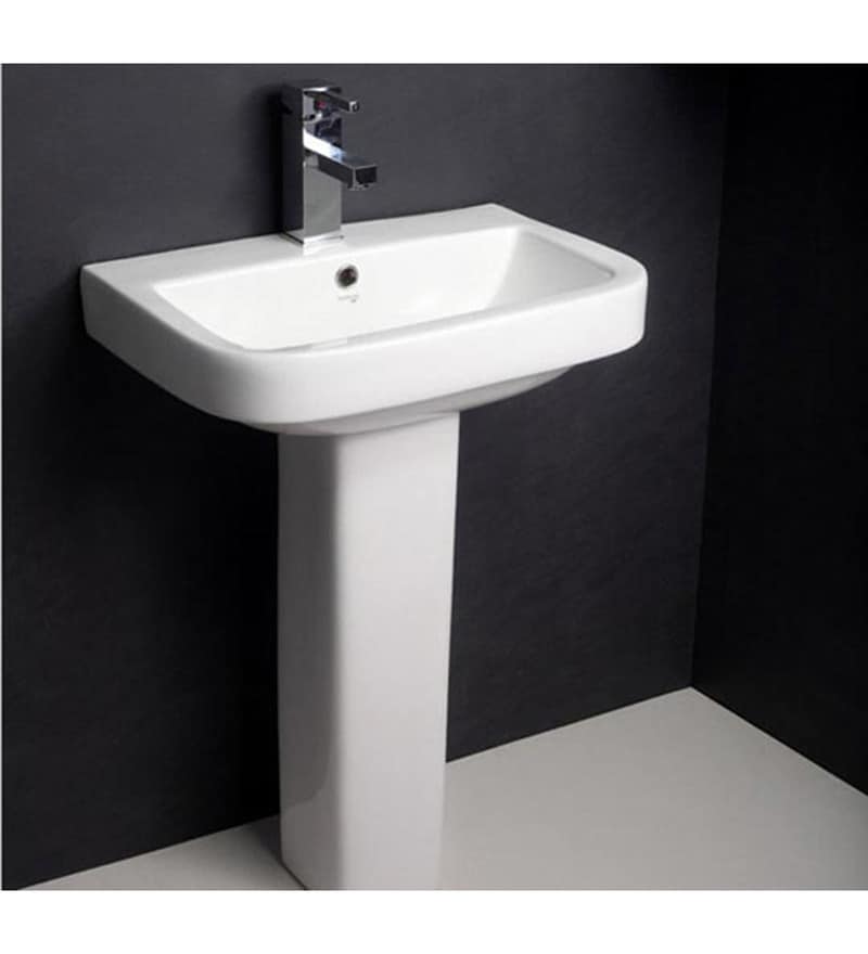 Buy Hindware Mini Neo White Ceramic Full Pedestal Wash Basin 10099 ...