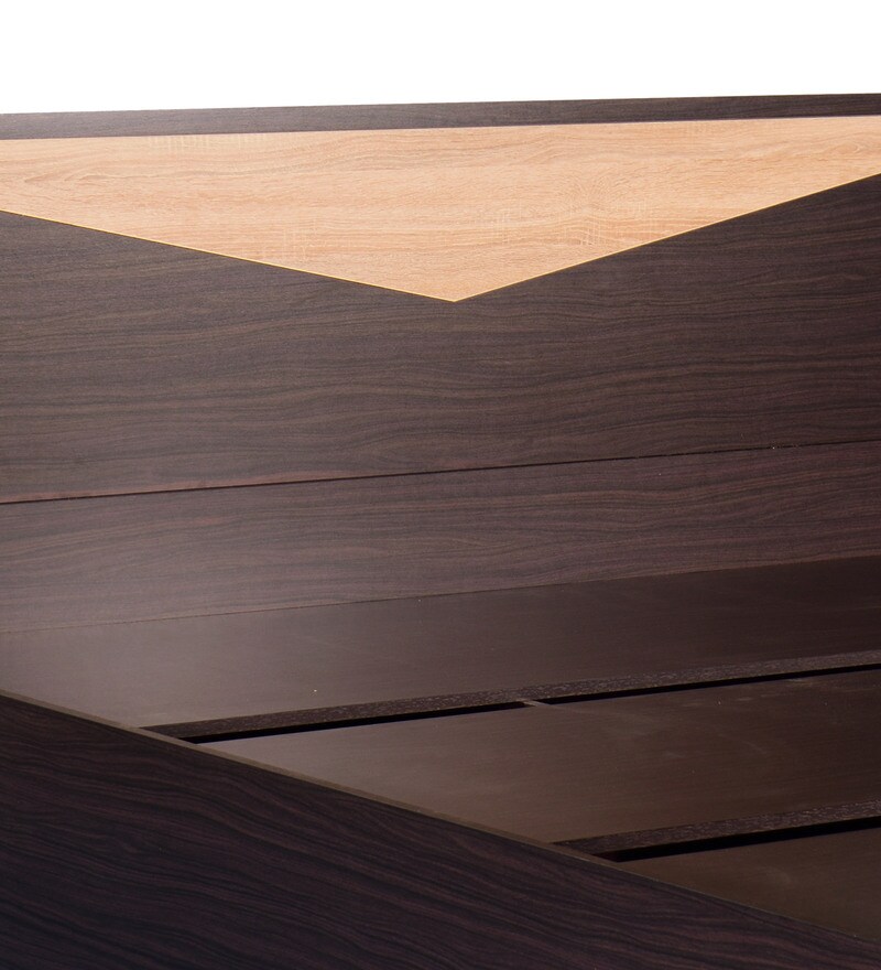 Buy Hiroki King Size Bed With Headboard Storage In Walnut Finish By