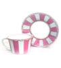 Hi Luxe White and Light Pink Porcelain 250 ML Striped Cup and Saucer Hi Luxe White and Light Pink Porcelain 250 ML Striped Cup and Saucer