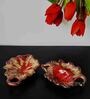 Hibiscus Multicolor Stoneware (Set Of 2) Serving Dip Bowls