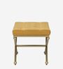 Hickory Metal Upholstered Seating Stool In Yellow Colour
