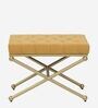 Hickory Metal Upholstered Seating Stool In Yellow Colour