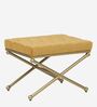 Hickory Metal Upholstered Seating Stool In Yellow Colour