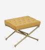 Hickory Metal Upholstered Seating Stool In Yellow Colour