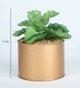 Polyester Hide Green Elegant Succulent With Metal Pot Artificial Plants