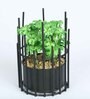 Hide Green Polyester Hide Metallic Artificial Bonsai With Black Pot