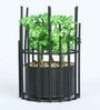 Hide Green Polyester Hide Metallic Artificial Bonsai With Black Pot