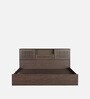 Hideki Queen Size Bed in Walnut Finish with Box Storage