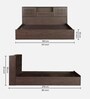 Hideki Queen Size Bed in Walnut Finish with Box Storage