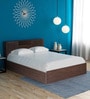 Hideki Queen Size Bed in Walnut Finish with Box Storage