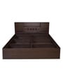 Hideki Queen Size Bed in Walnut Finish with Box Storage