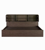 Hideki Queen Size Bed in Walnut Finish with Box Storage
