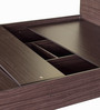 Hideki Queen Size Bed in Walnut Finish with Box Storage