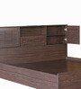 Hideki Queen Size Bed in Walnut Finish with Box Storage