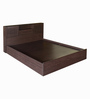 Hideki Queen Size Bed in Walnut Finish with Box Storage