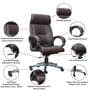Dom High Back Executive Chair In Brown Colour