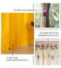 High garden + Yellow pom pom Printed Cotton Curtains for Long Door Pack of 3