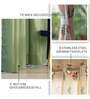 High Garden Red & Aura Green Printed Cotton Curtains for Long Door Pack of 3